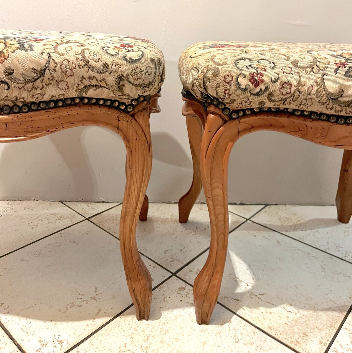 Paire de tabourets de style LXV XIXème -photo-4