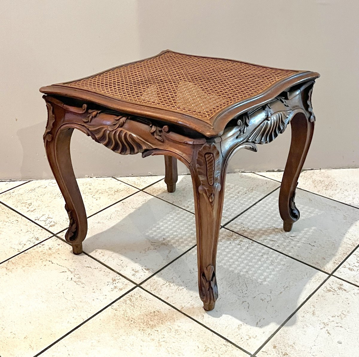 Lxv Style Caned Stool-photo-4