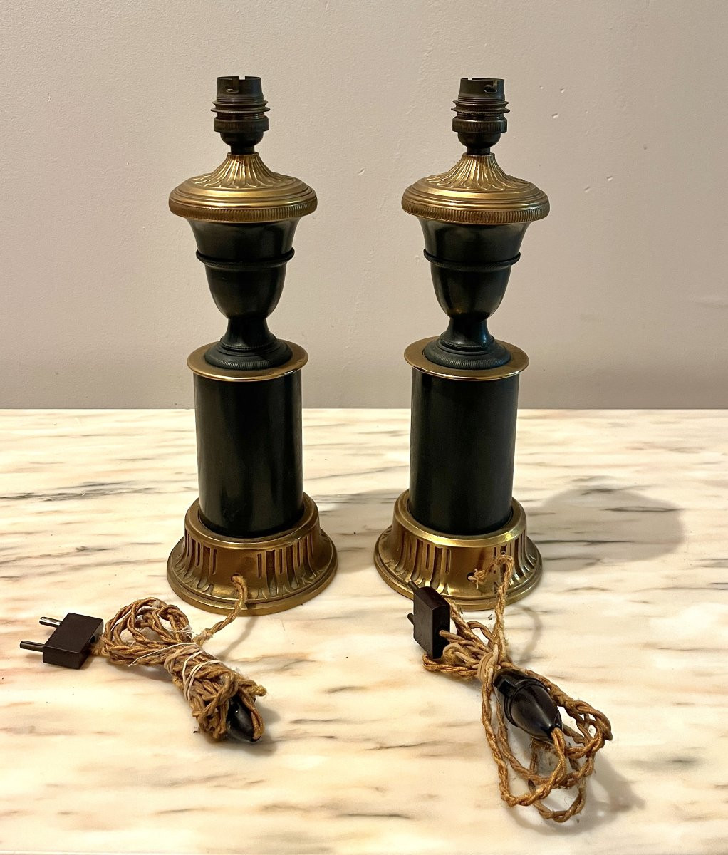 Paire de lampes de style Empire en bronze-photo-3