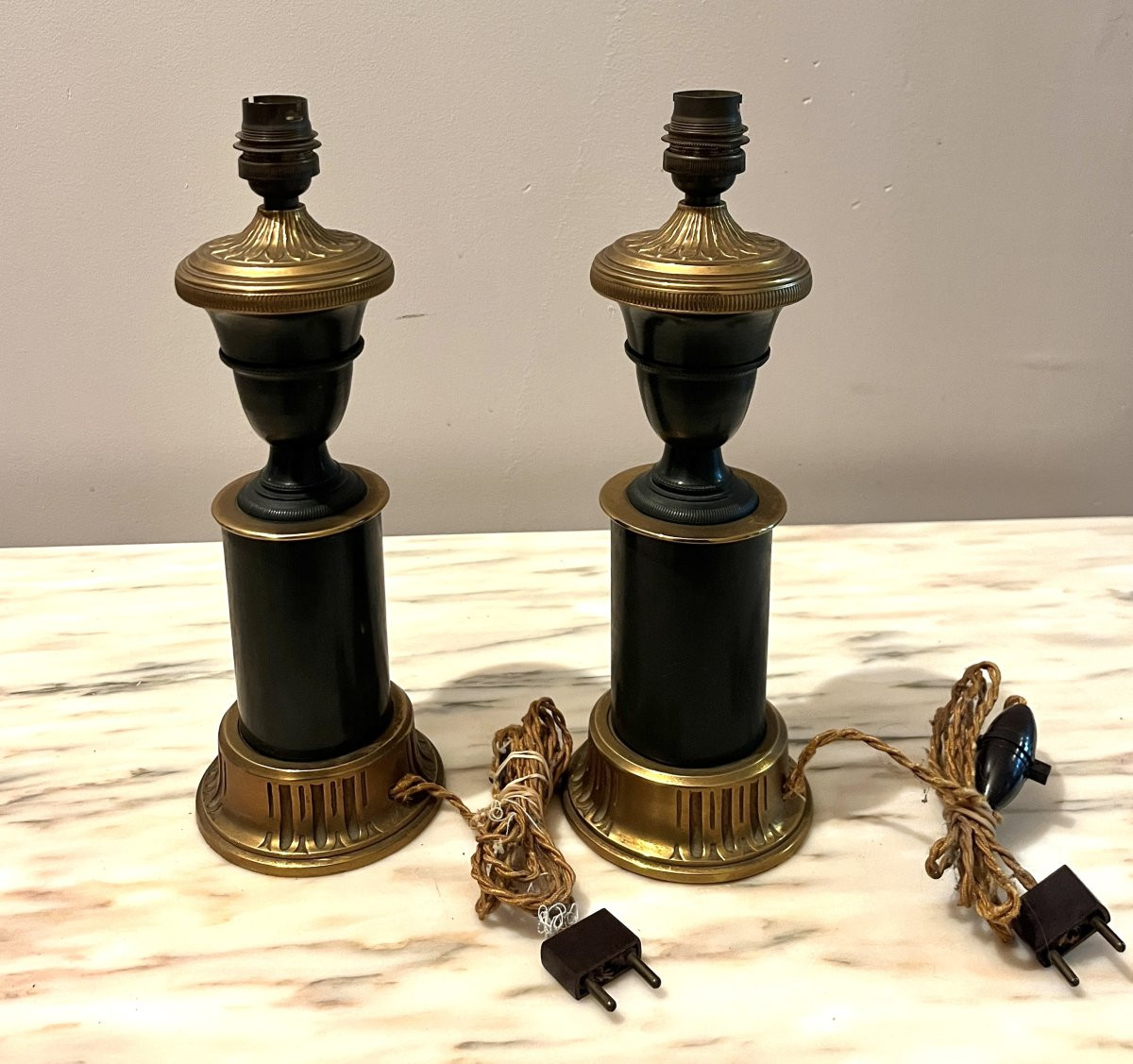 Paire de lampes de style Empire en bronze-photo-4