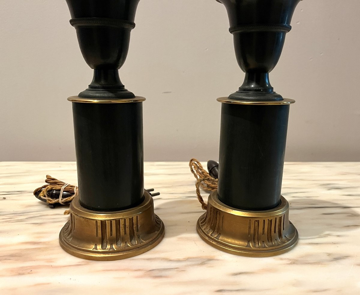 Paire de lampes de style Empire en bronze-photo-3