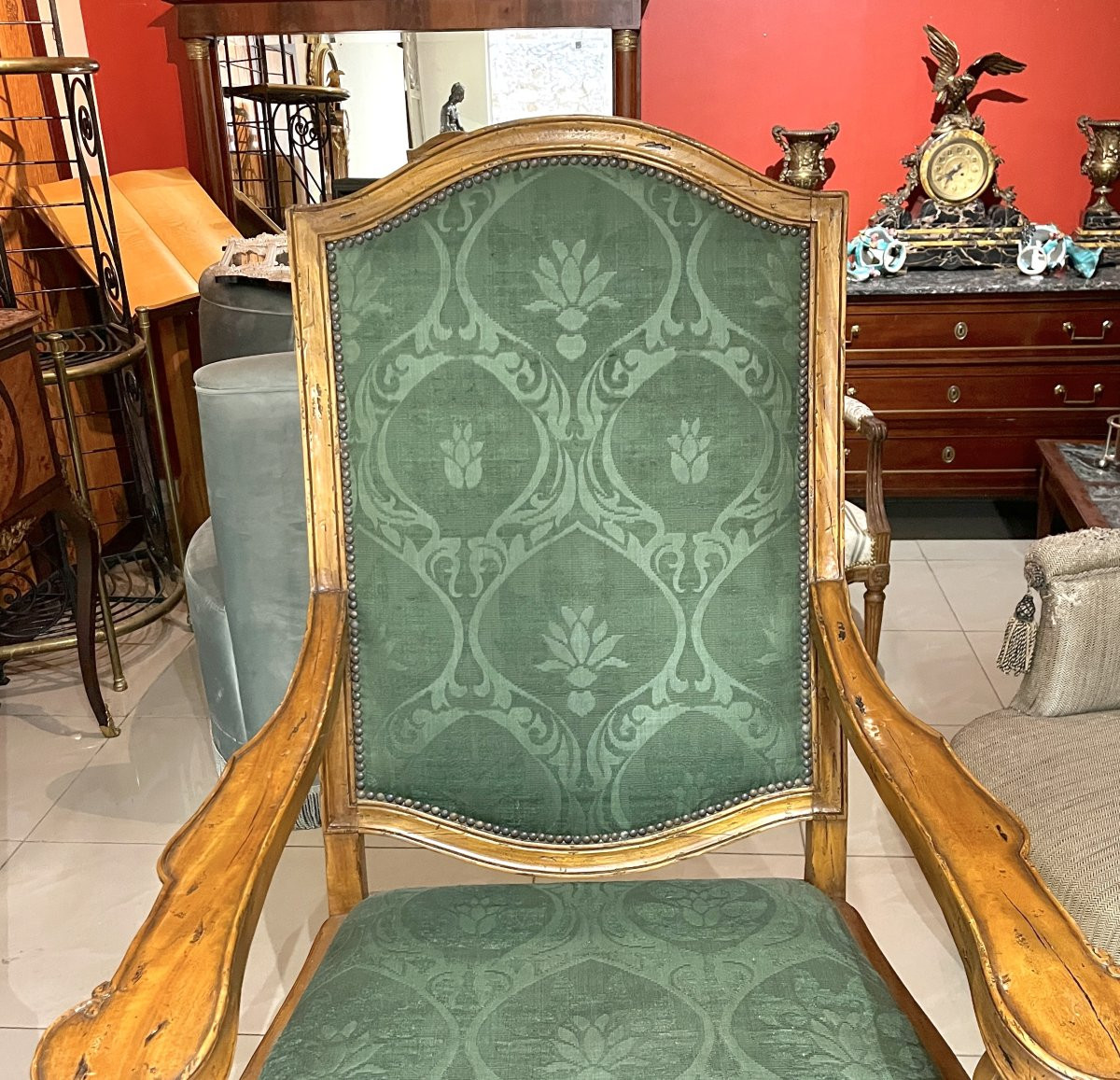 Pair Of Large High-back Armchairs-photo-1