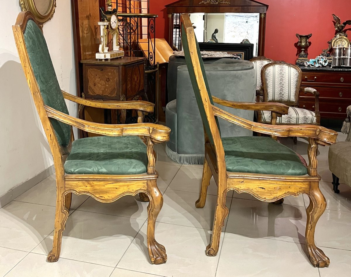 Pair Of Large High-back Armchairs-photo-5