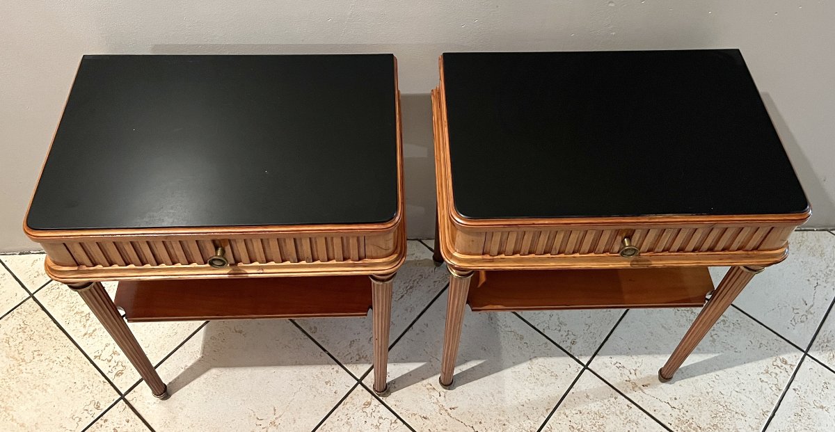 Pair Of Lxvi Style Bedside Tables Circa 1940-photo-4