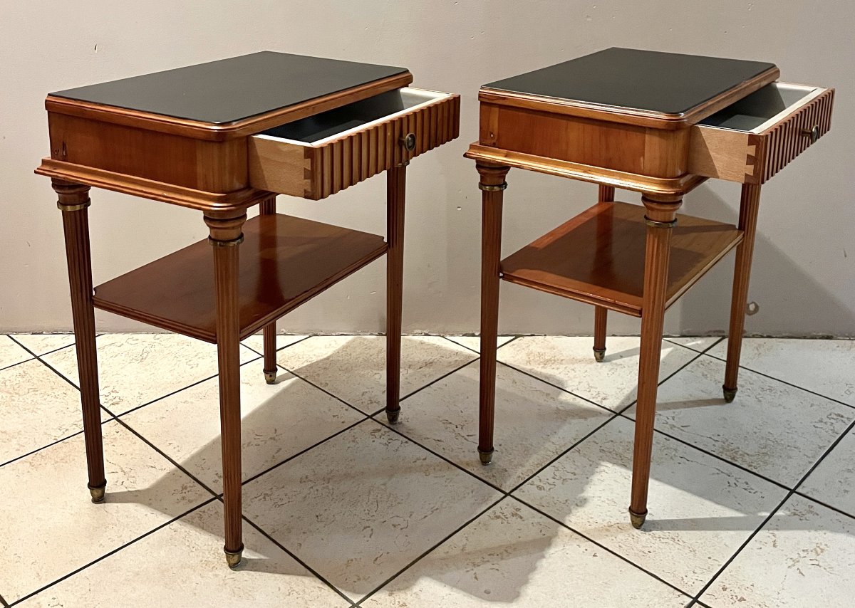 Pair Of Lxvi Style Bedside Tables Circa 1940-photo-1