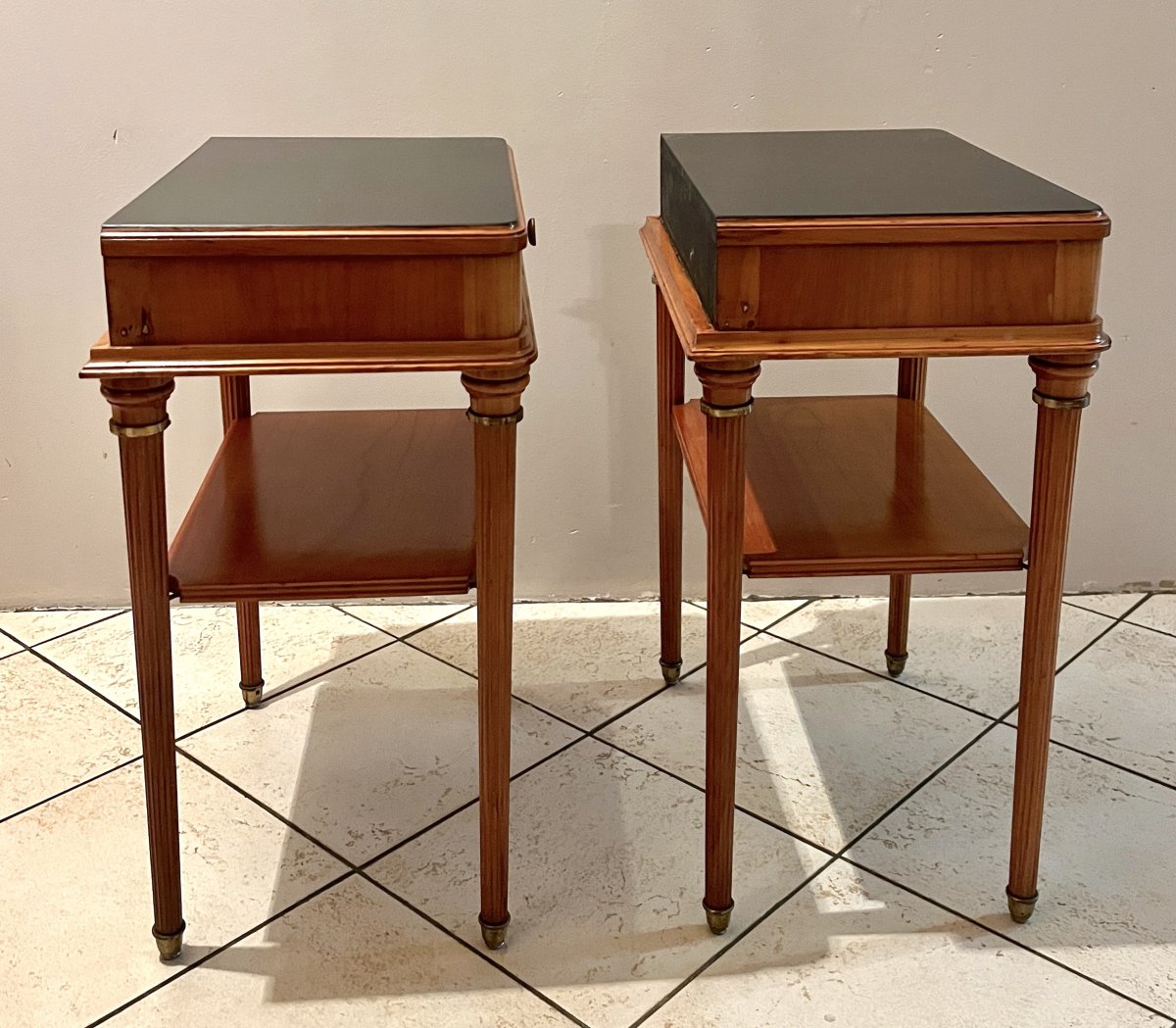 Pair Of Lxvi Style Bedside Tables Circa 1940-photo-3