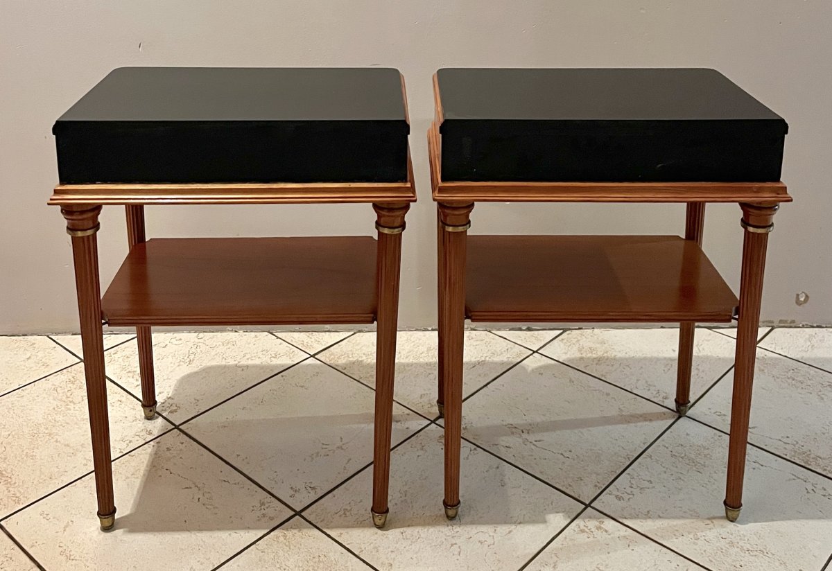 Pair Of Lxvi Style Bedside Tables Circa 1940-photo-4