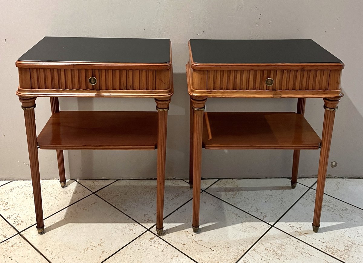 Pair Of Lxvi Style Bedside Tables Circa 1940