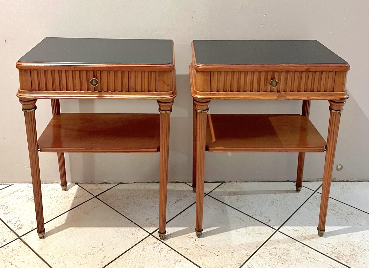 Pair Of Lxvi Style Bedside Tables Circa 1940