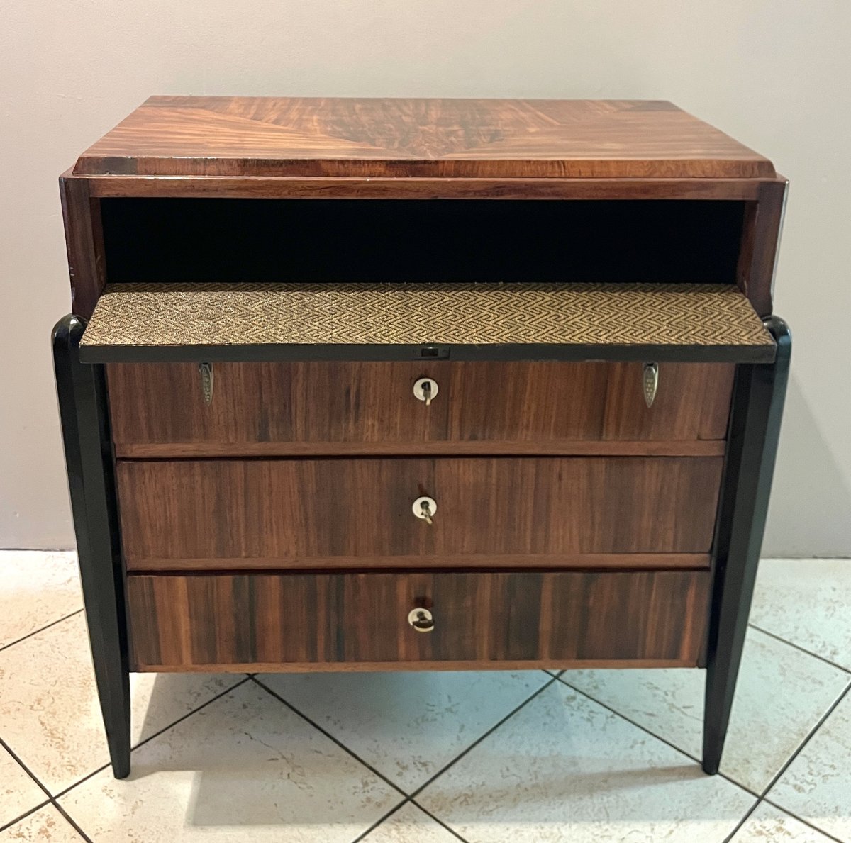 Petite commode Art Deco 4 tiroirs vers 1920-30-photo-5