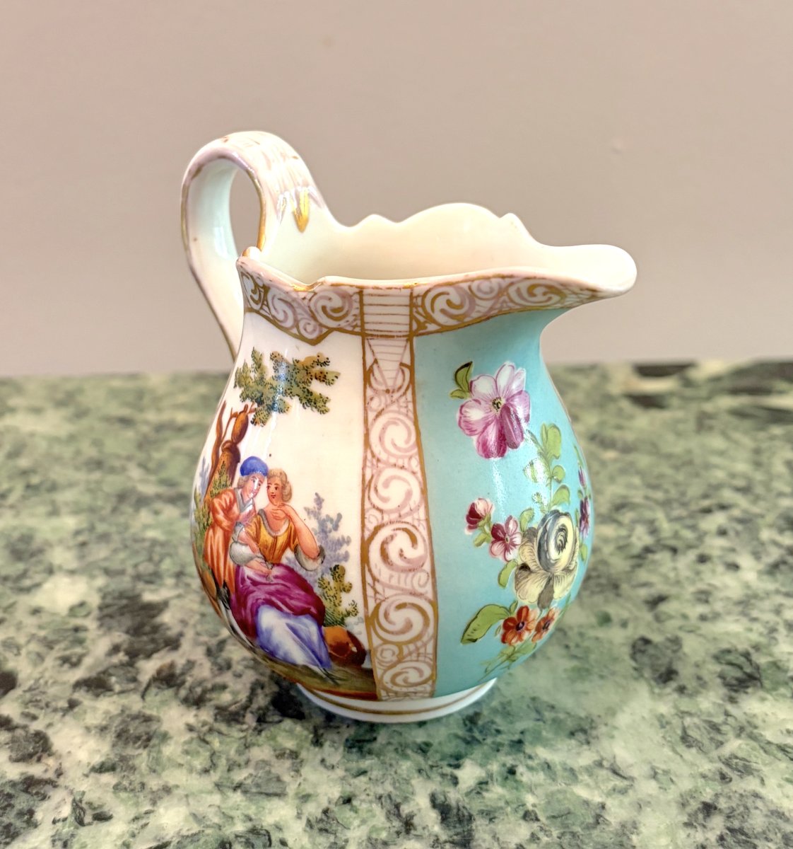 Crémier ou pot à lait en porcelaine de Meissen XIXème-photo-2