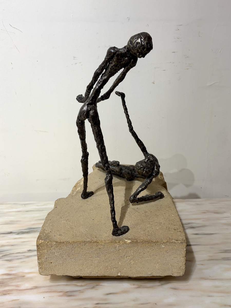 Sculpture moderniste en bronze « les danseurs »   -photo-3