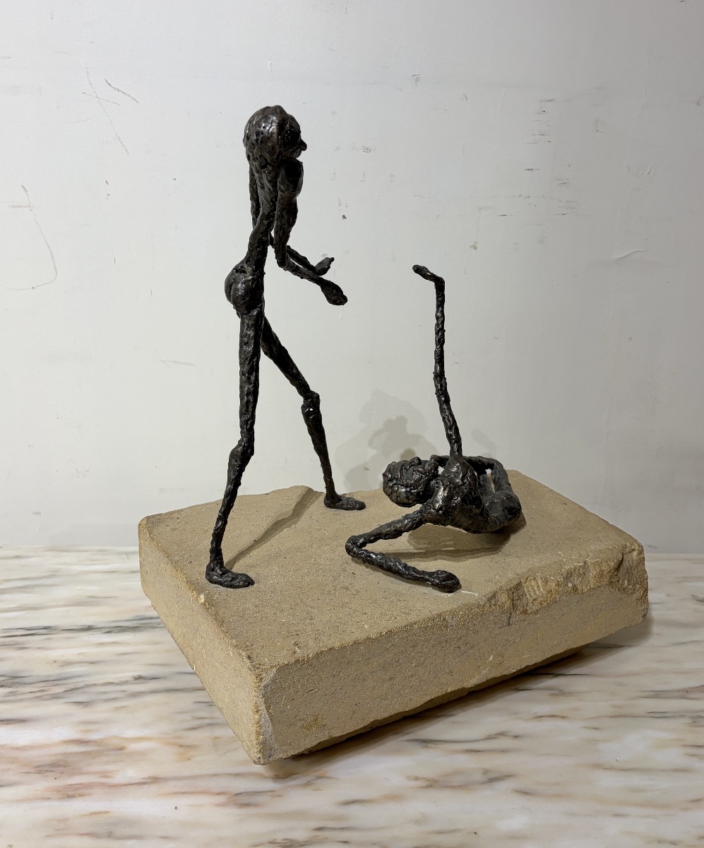 Sculpture moderniste en bronze « les danseurs »   -photo-4