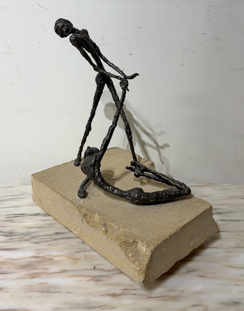 Sculpture moderniste en bronze « les danseurs »   -photo-2