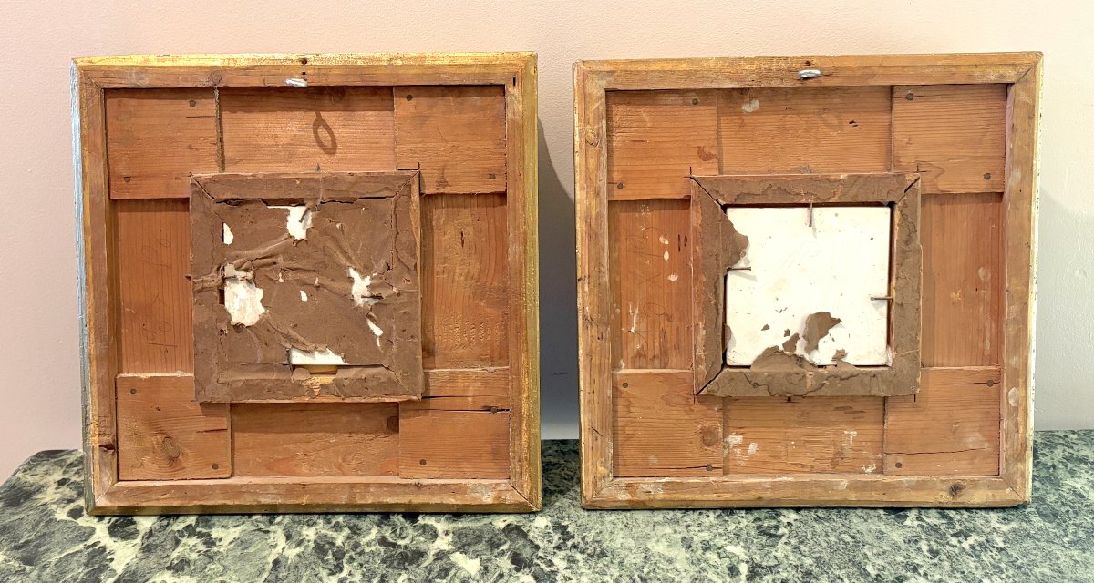 A. Bigot Paire de peinture sur porcelaine encadrées XIXème-photo-8