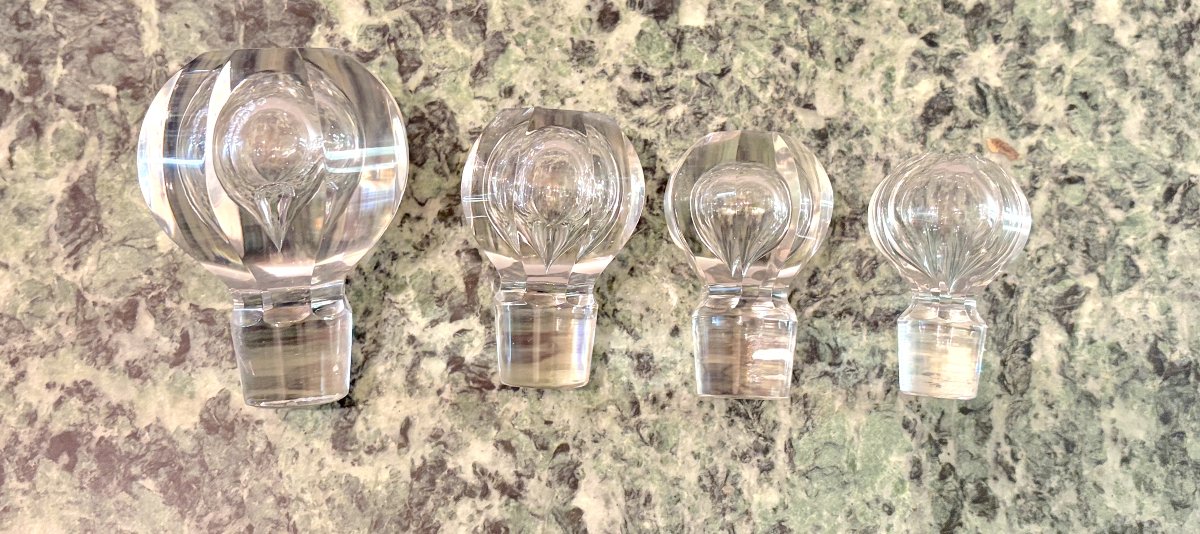 Set Of 4 Baccarat Crystal Toiletries Bottles-photo-2
