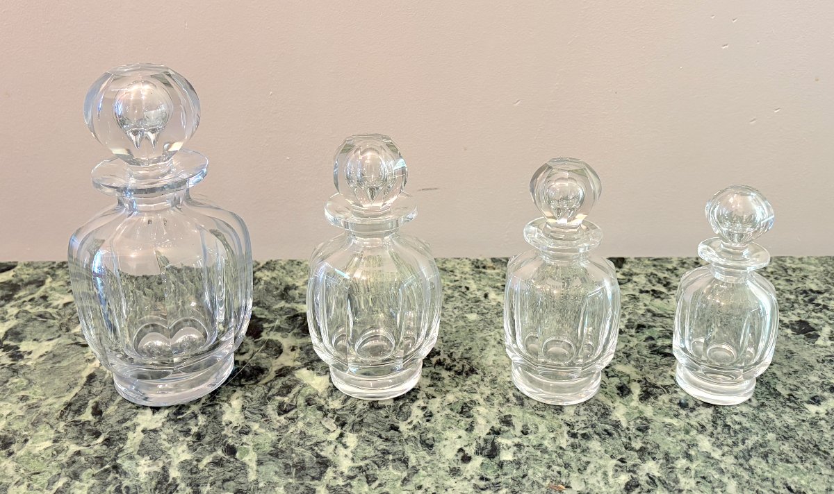 Set Of 4 Baccarat Crystal Toiletries Bottles