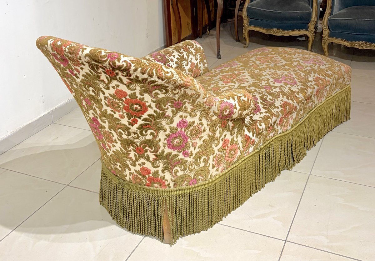 Early 20th-century Floral-print Chaise Longue-photo-1