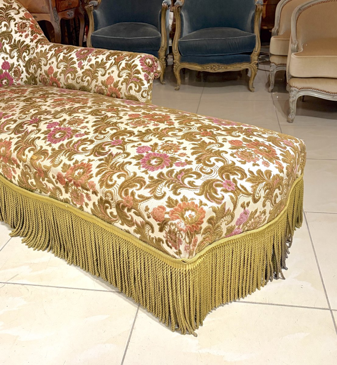 Early 20th-century Floral-print Chaise Longue-photo-6