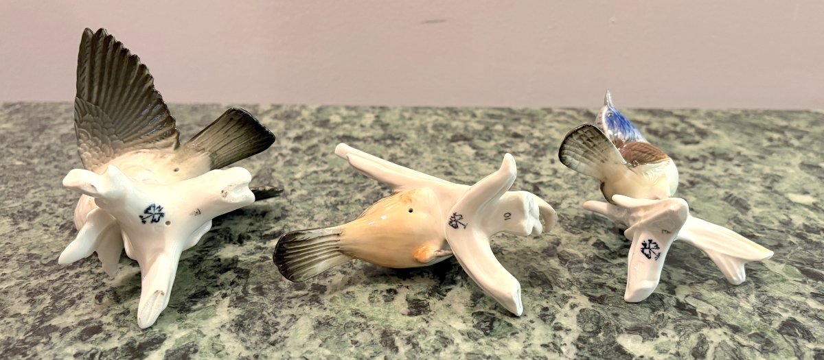 Karl Ens Trois oiseaux en porcelaine polychrome -photo-5