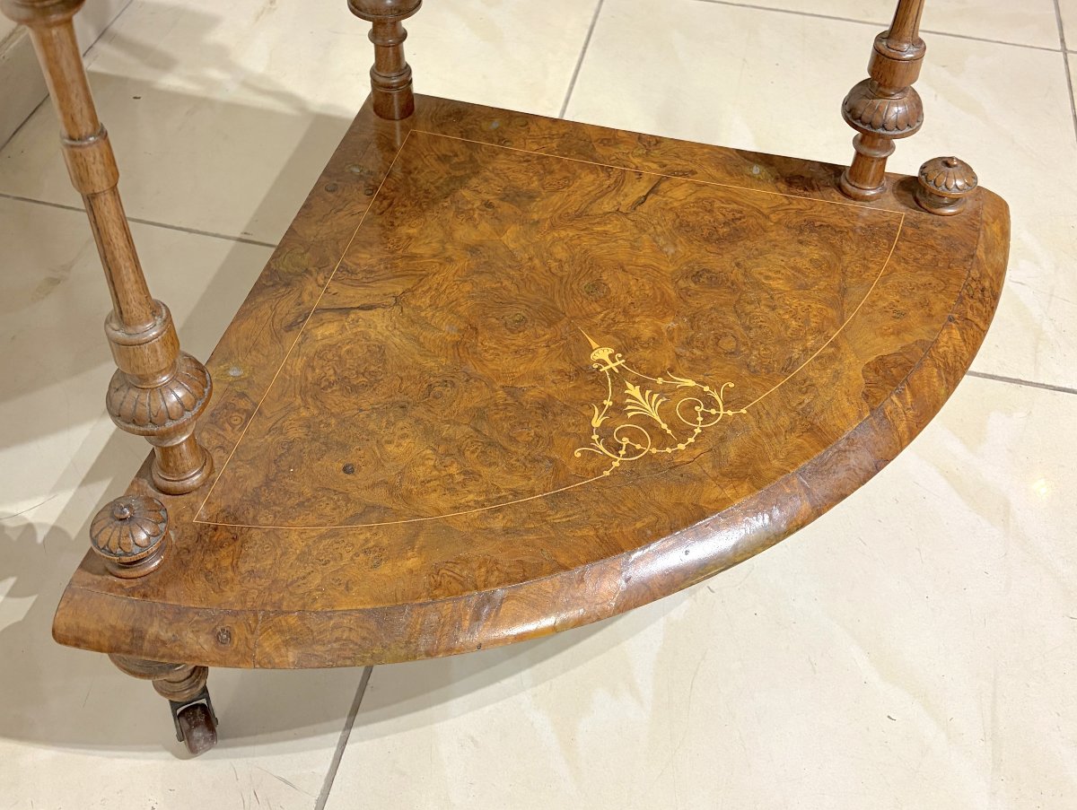 Mid-19th-century Walnut Burl Corner Shelf-photo-1