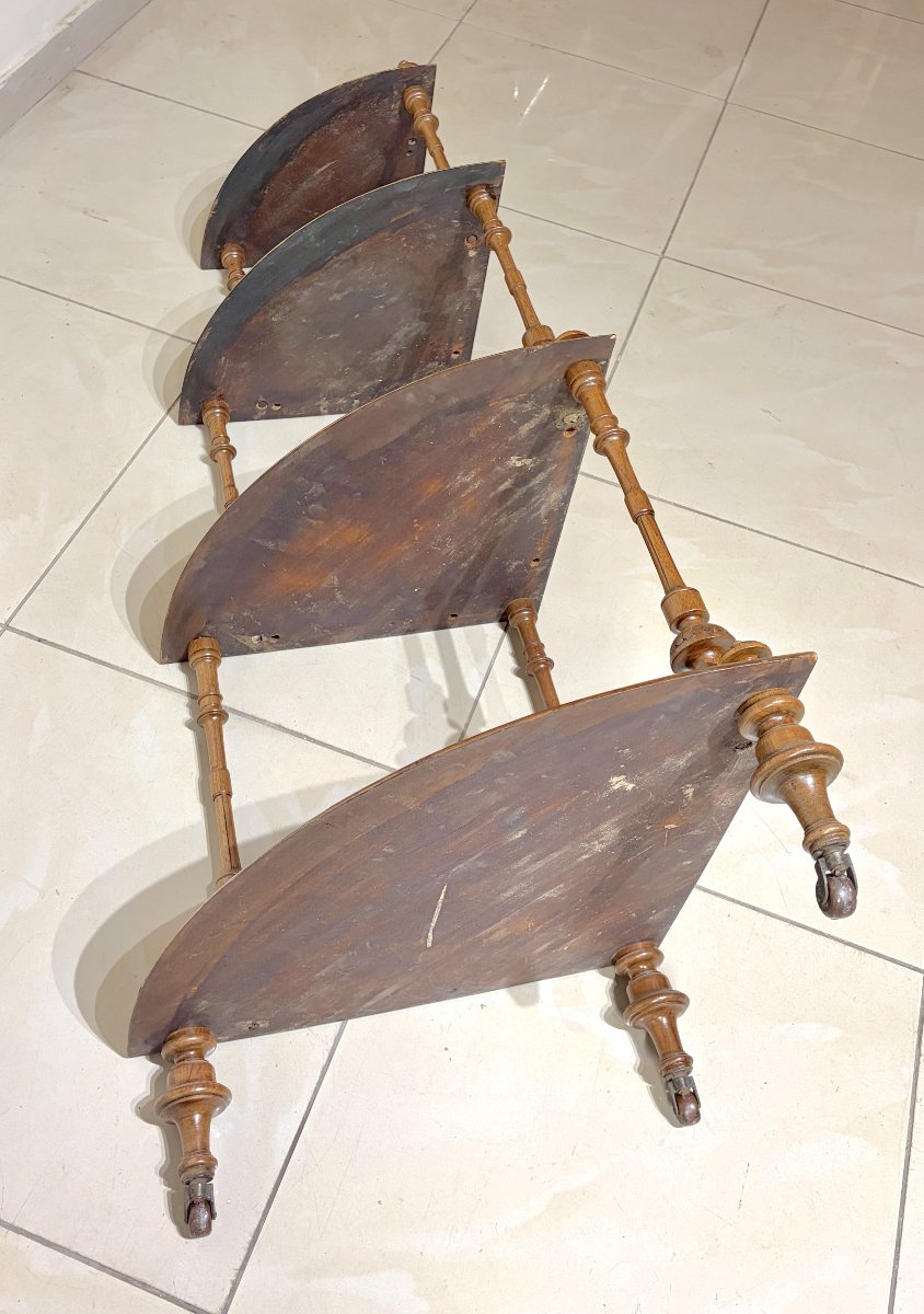Mid-19th-century Walnut Burl Corner Shelf-photo-7