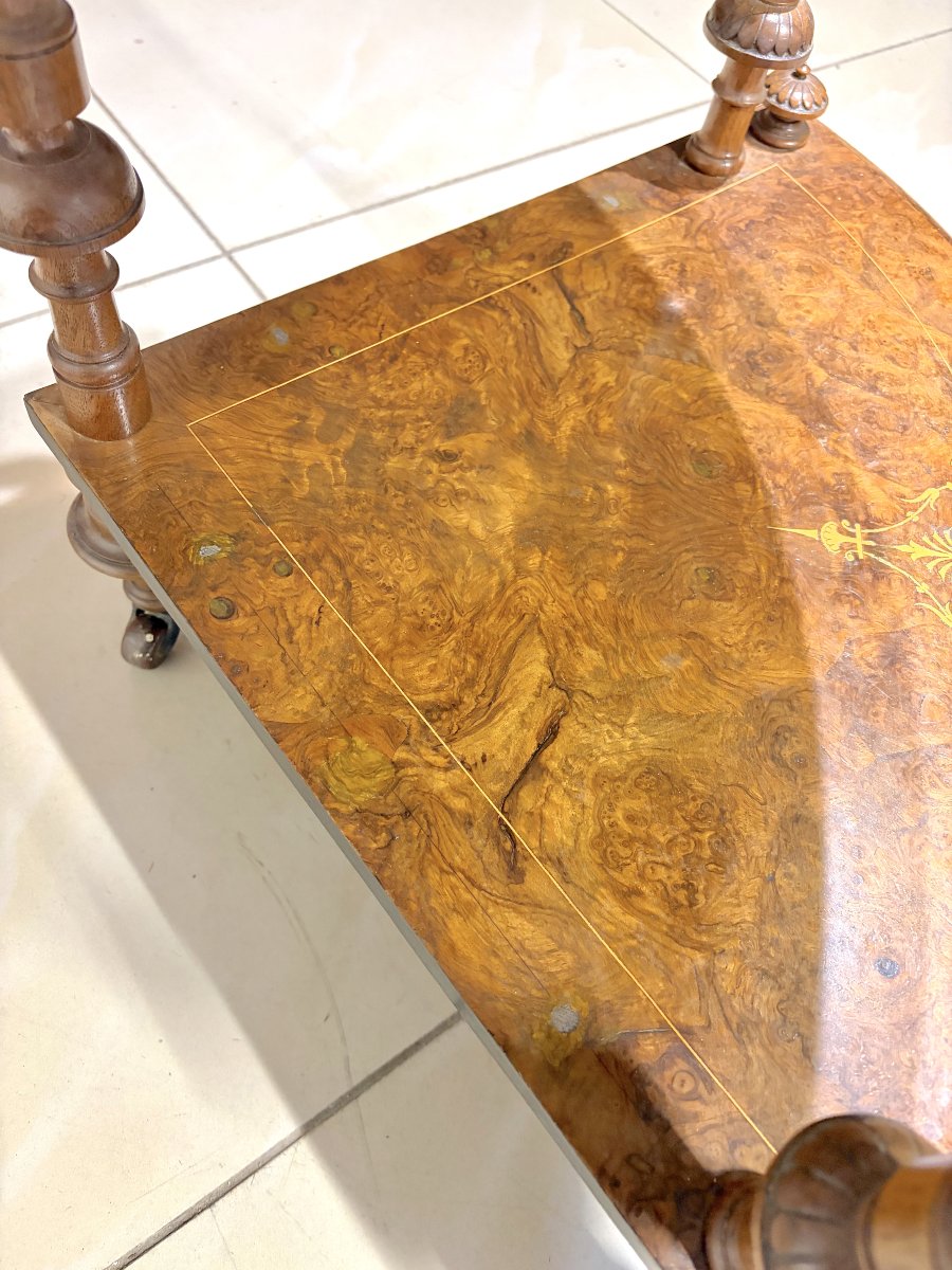 Mid-19th-century Walnut Burl Corner Shelf-photo-8