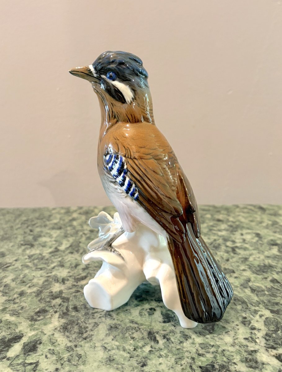 Karl Ens: Polychrome Porcelain Magpie-photo-2
