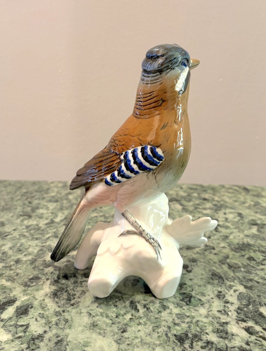 Karl Ens: Polychrome Porcelain Magpie-photo-2