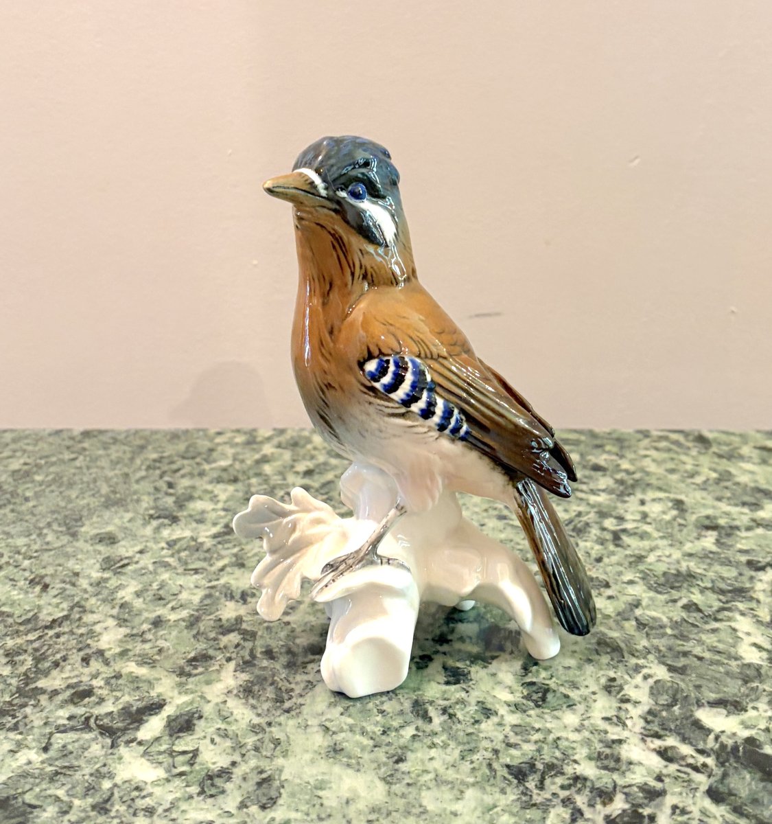 Karl Ens: Polychrome Porcelain Magpie
