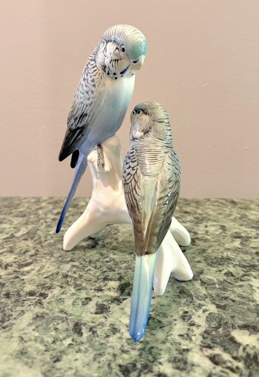 Karl Ens, Two Porcelain Parakeets-photo-2