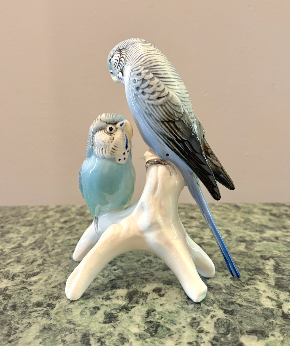 Karl Ens, Two Porcelain Parakeets-photo-1