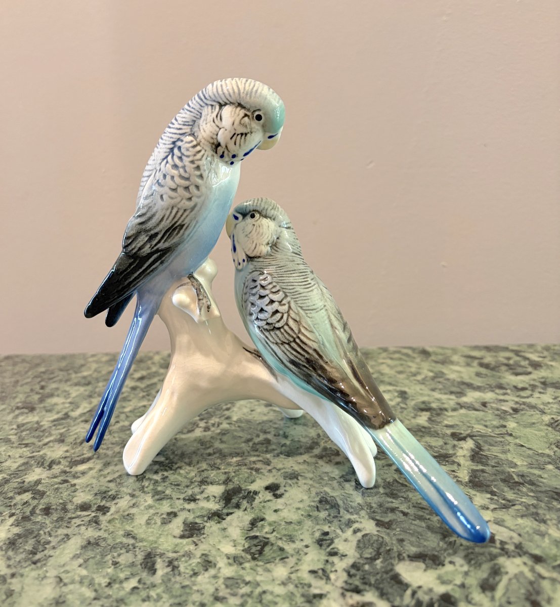 Karl Ens, Two Porcelain Parakeets-photo-3