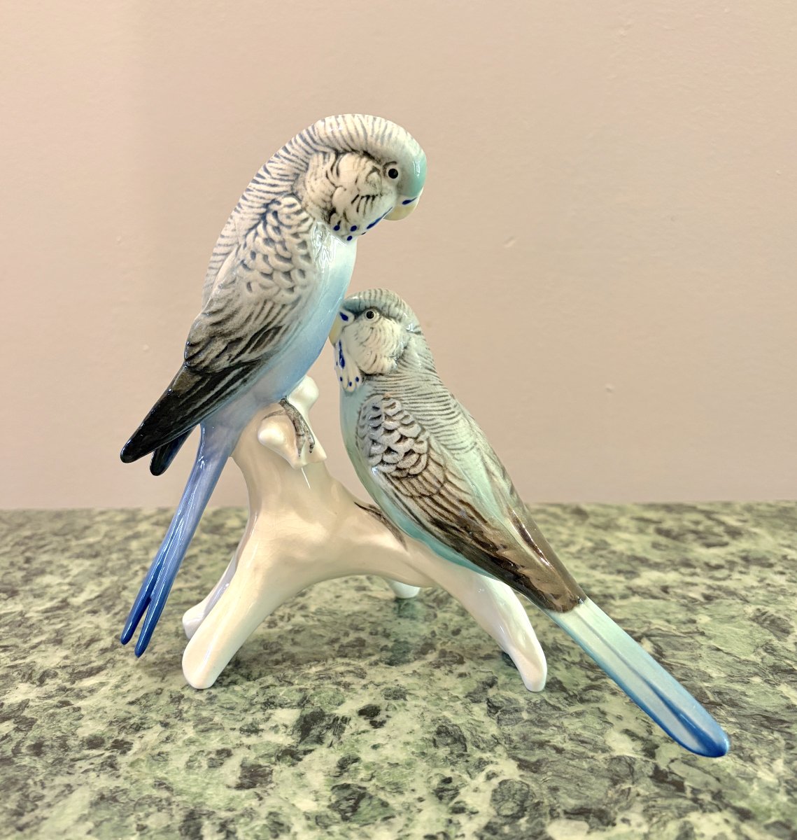 Karl Ens, Two Porcelain Parakeets