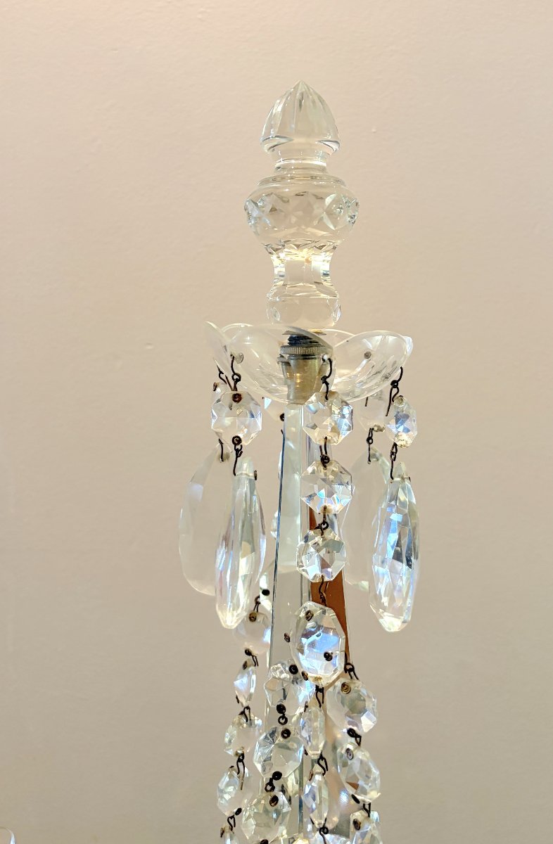 Paire de candélabres en cristal XXème-photo-2