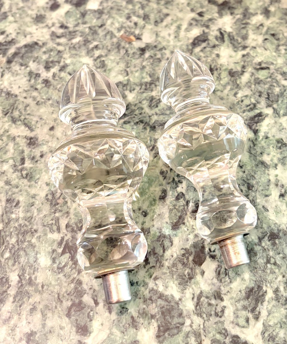 Paire de candélabres en cristal XXème-photo-7