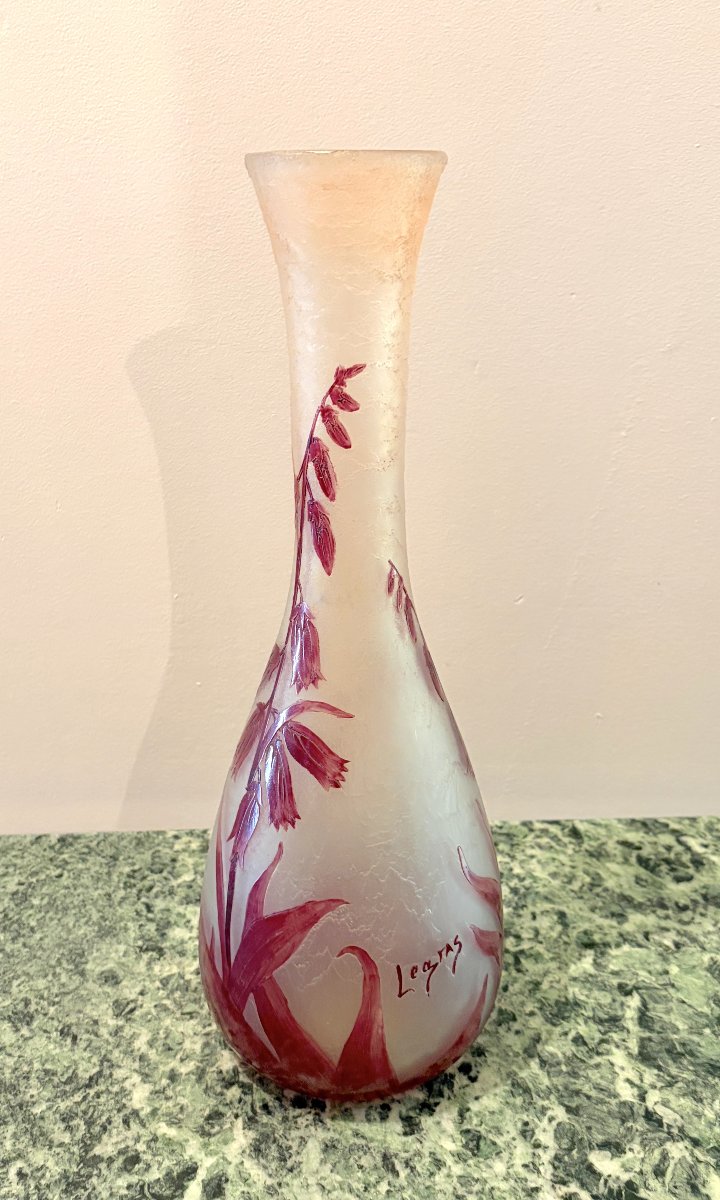 Vase en verre givré Legras Art Nouveau-photo-2