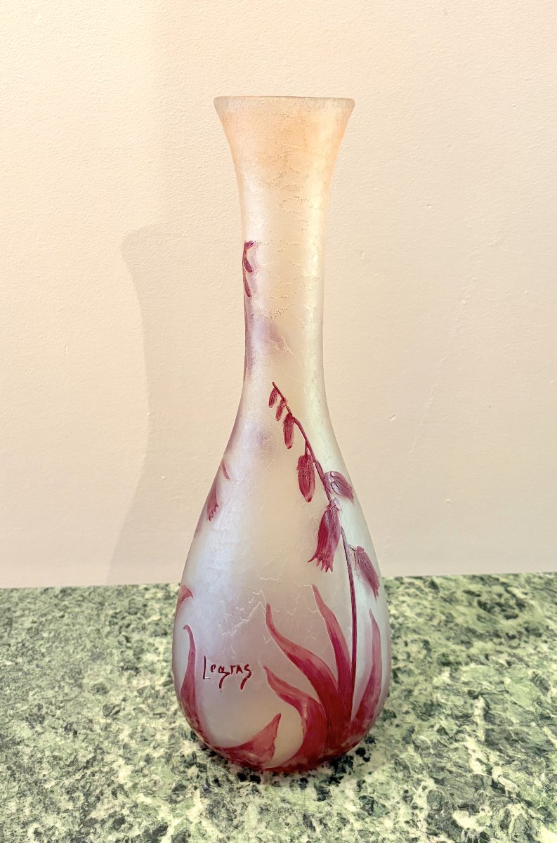 Vase en verre givré Legras Art Nouveau-photo-4