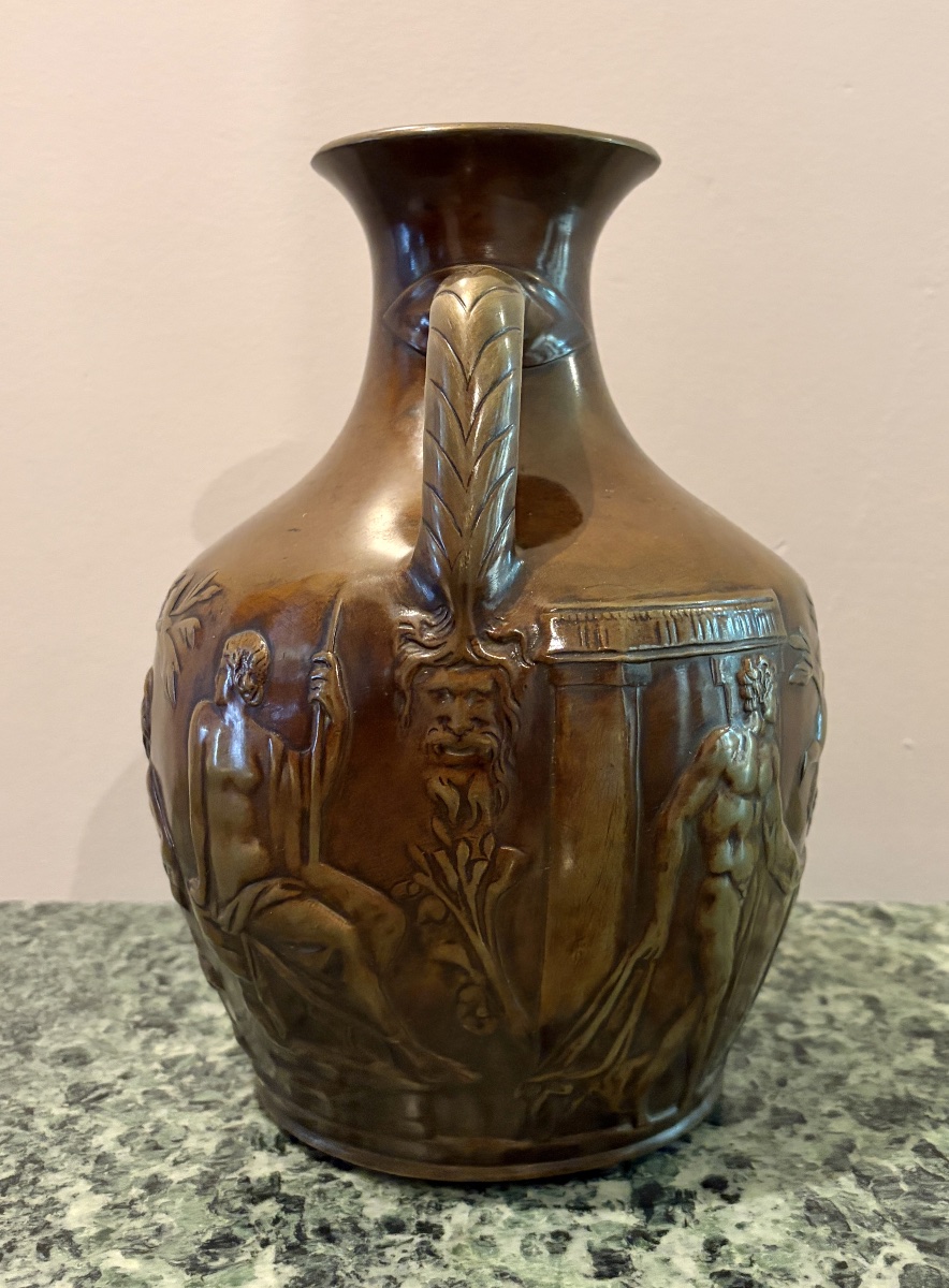 Thiebaut Frères Bronze Vase With A Brown Patina, Late 19th Century-photo-2