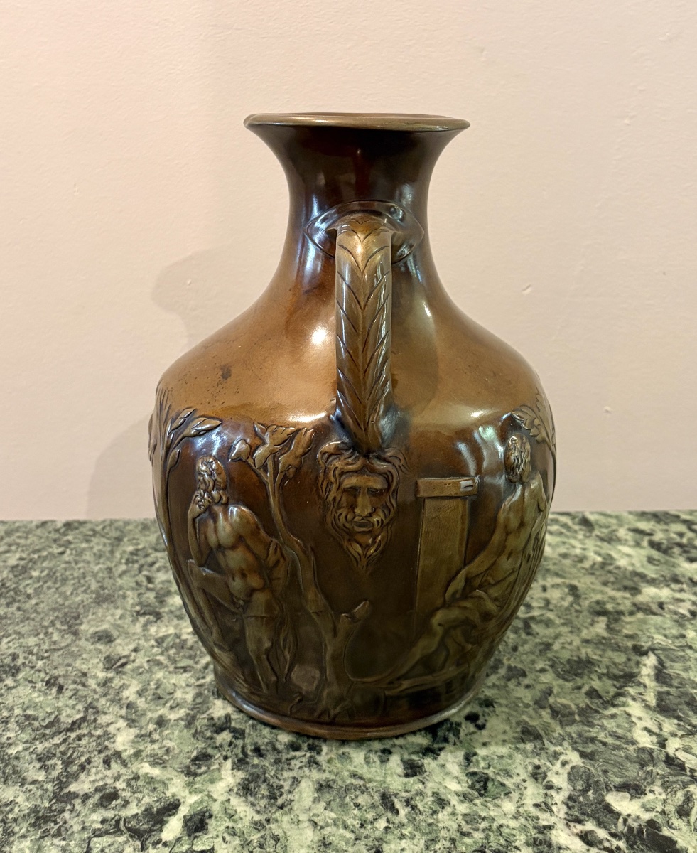 Thiebaut Frères Bronze Vase With A Brown Patina, Late 19th Century-photo-3