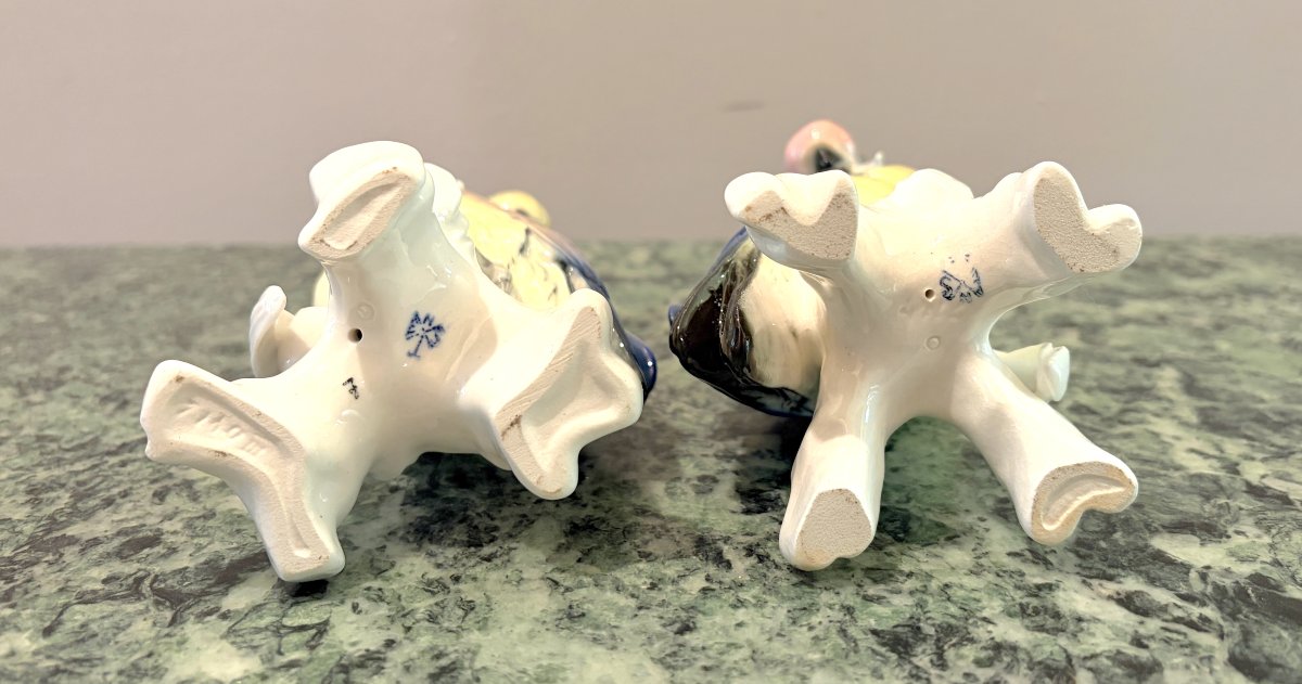 Karl Ens Paire de Perroquets en porcelaine-photo-2