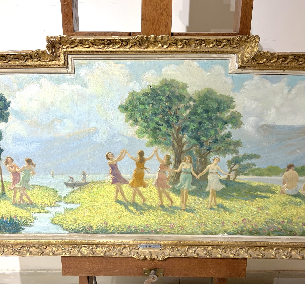 Hippolyte Lety: Framed Oil Painting On Canvas-photo-3
