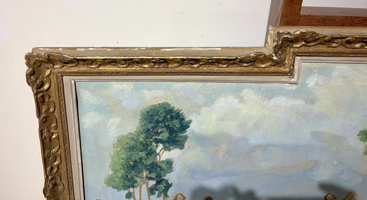 Hippolyte Lety: Framed Oil Painting On Canvas-photo-2