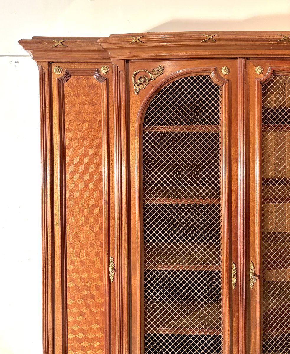 Lxvi-style Marquetry Bookcase, Late 19th Century-photo-2
