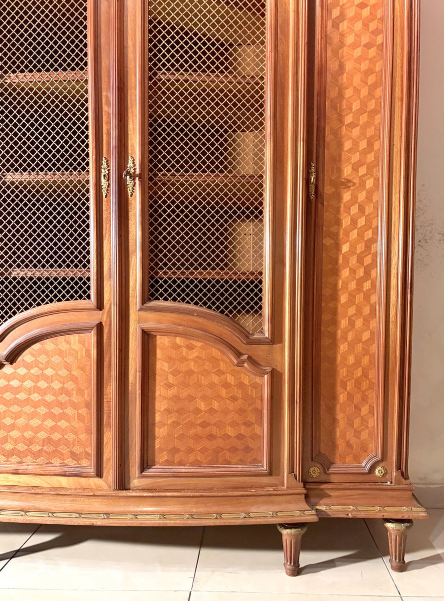 Lxvi-style Marquetry Bookcase, Late 19th Century-photo-1