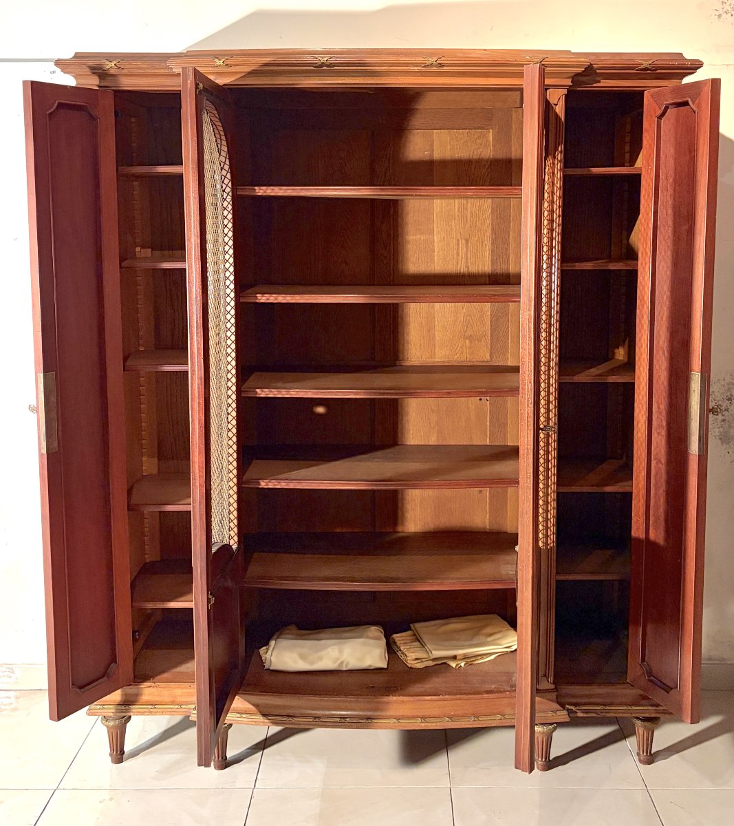 Lxvi-style Marquetry Bookcase, Late 19th Century-photo-6