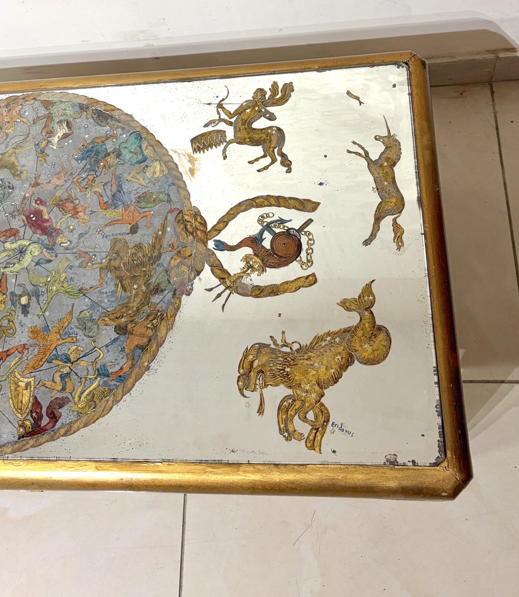 Table basse en bois doré style Art Déco-photo-3
