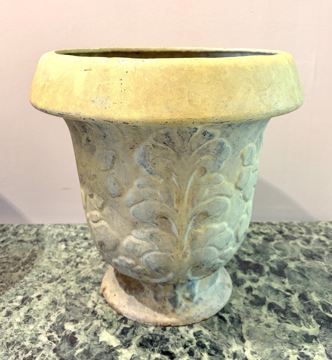 Paire de vases en fonte patiné 1930-1940-photo-5