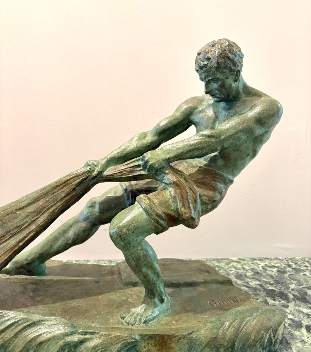 Art Deco Bronze Sculpture By Alexandre Ouline-photo-2