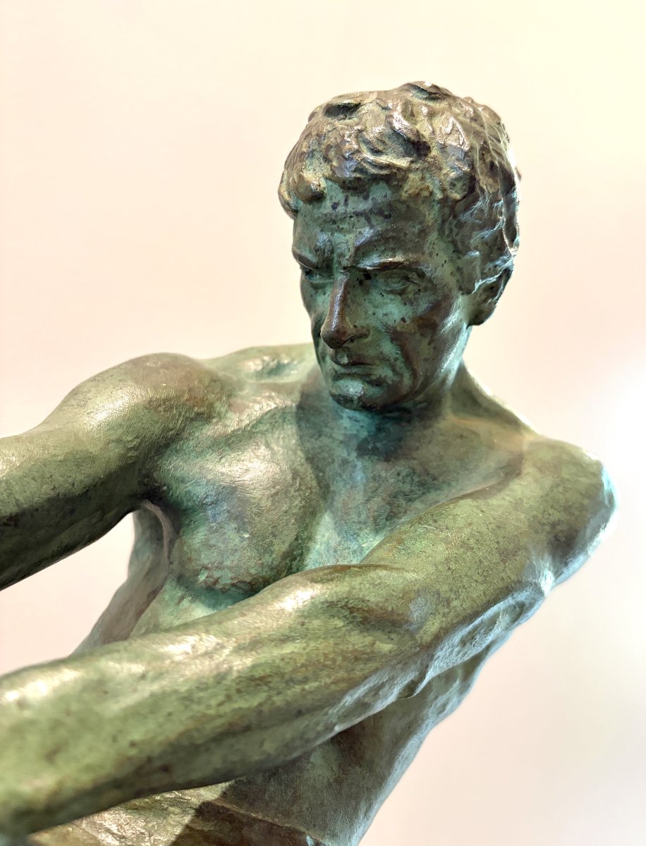 Art Deco Bronze Sculpture By Alexandre Ouline-photo-4